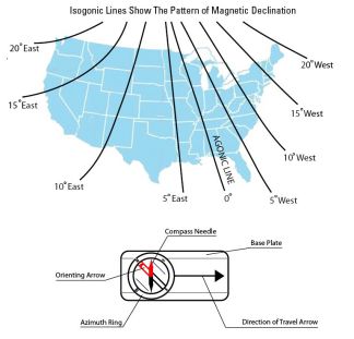 Magnetic Declination Map USA